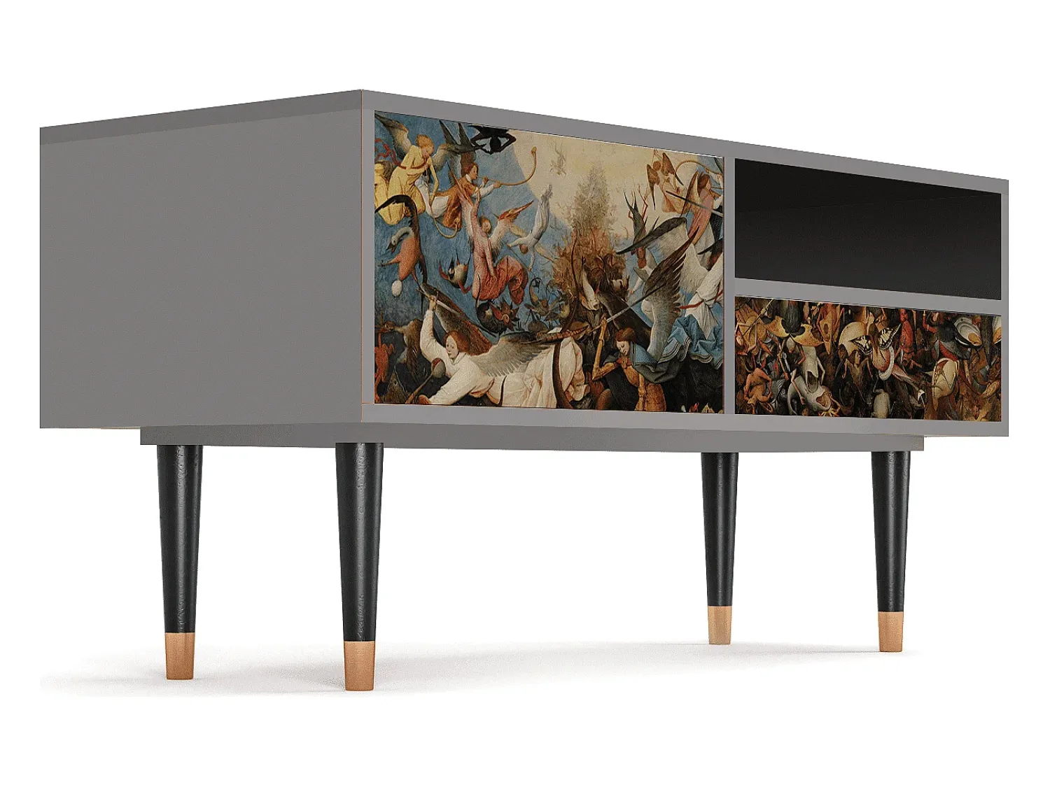 Móvel De Tv| Mueble de TV - 115х59х48 cm - T3 - The Fall, Cinza Cinzento