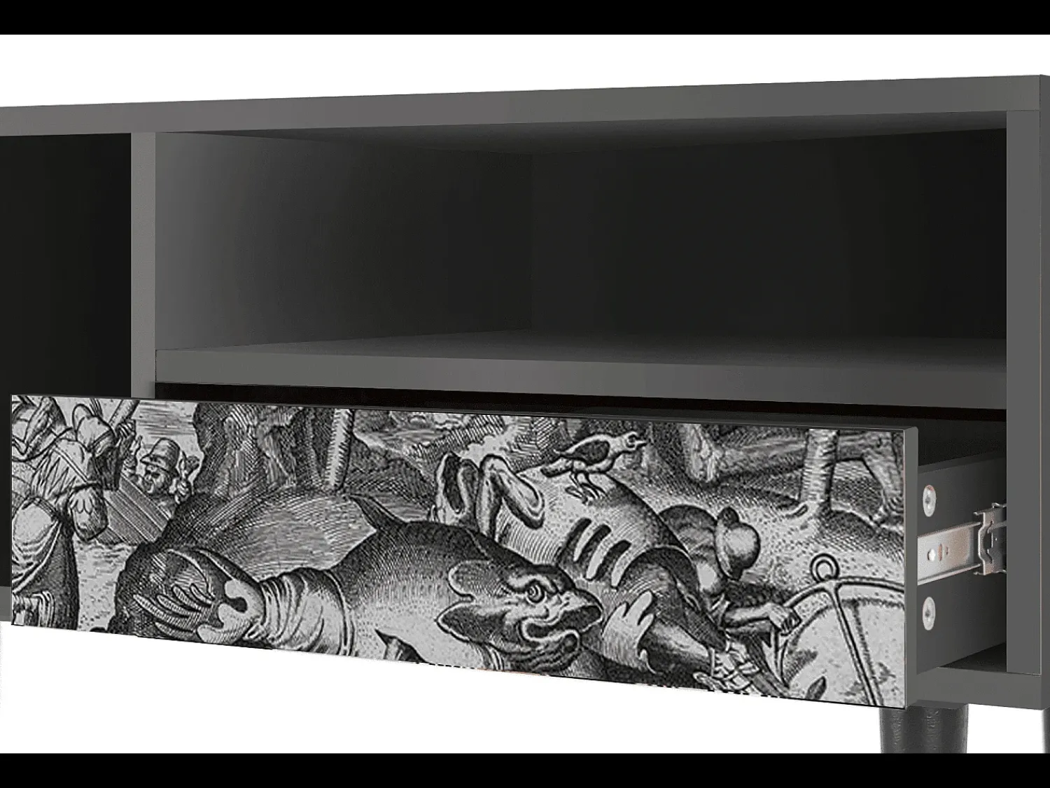 Discount Mueble de TV - 115х59х48 cm - T3 - The Temptation, Antracite Cinza antracite