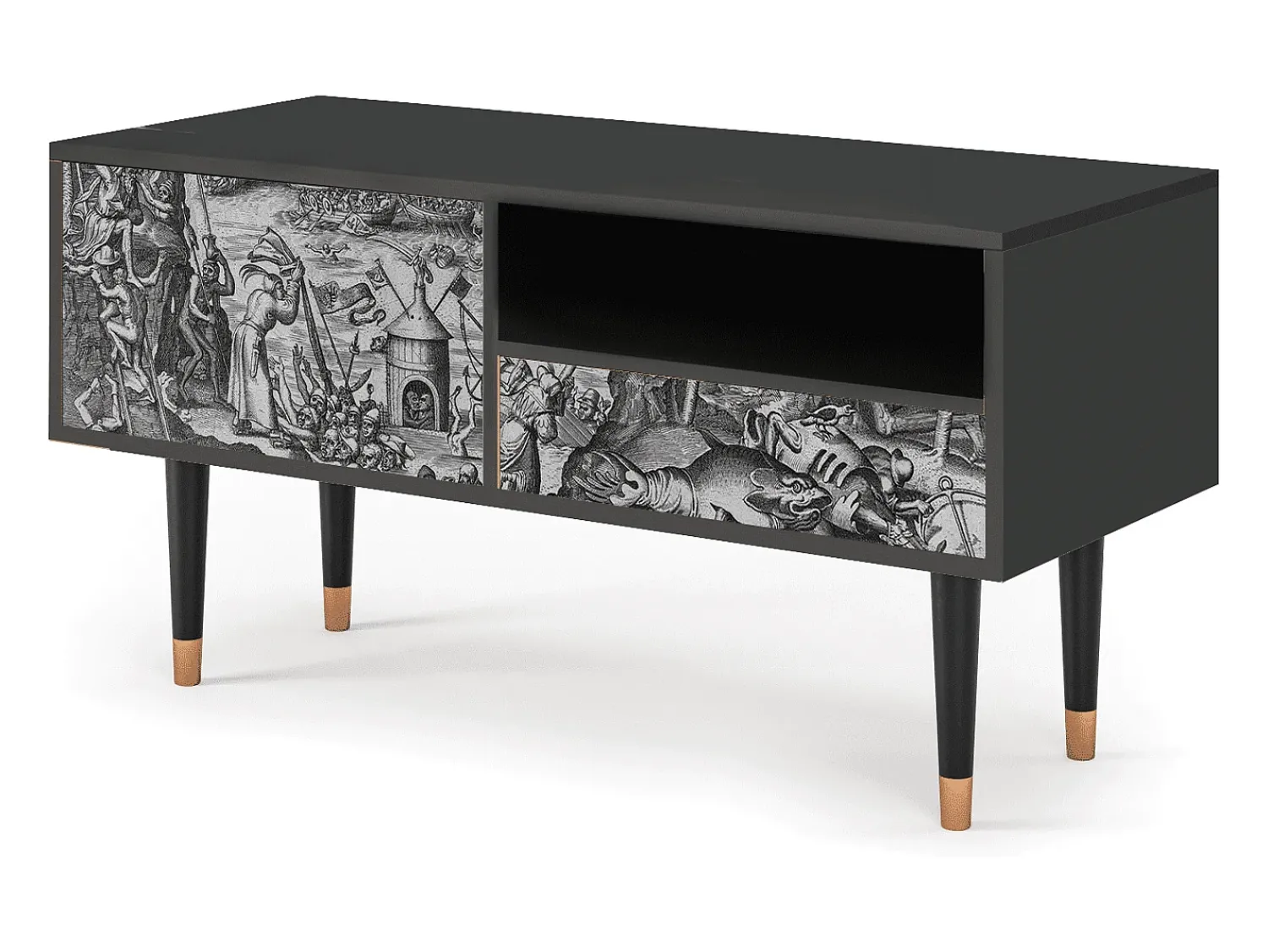 Discount Mueble de TV - 115х59х48 cm - T3 - The Temptation, Antracite Cinza antracite