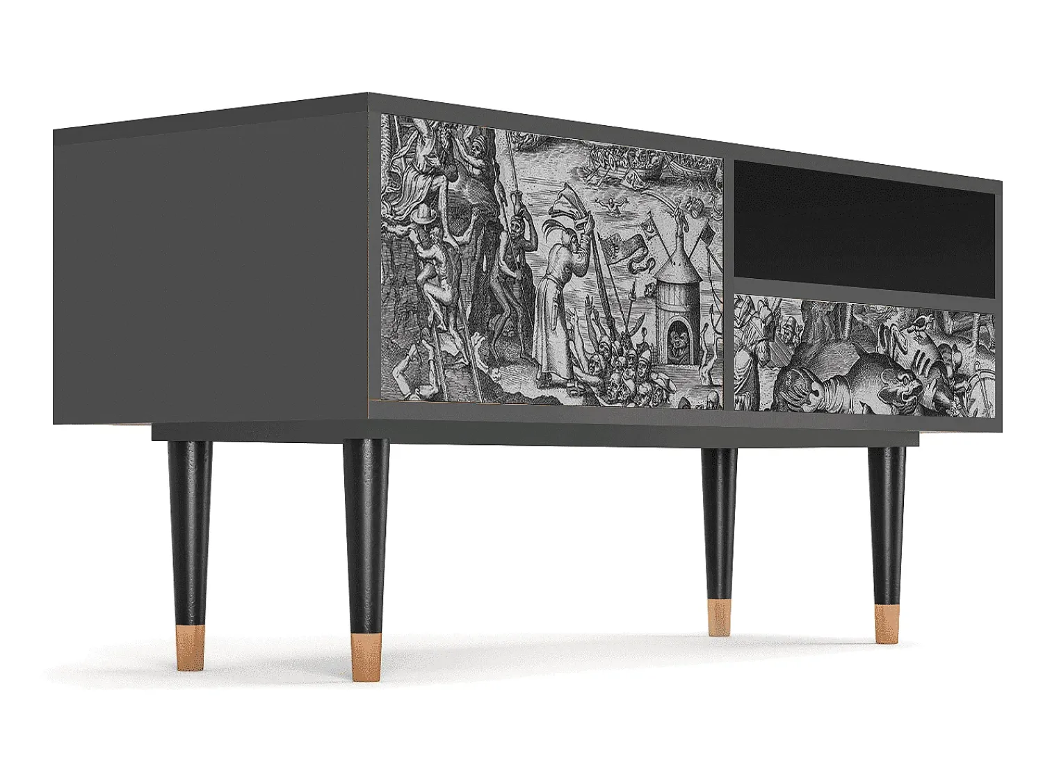 Discount Mueble de TV - 115х59х48 cm - T3 - The Temptation, Antracite Cinza antracite