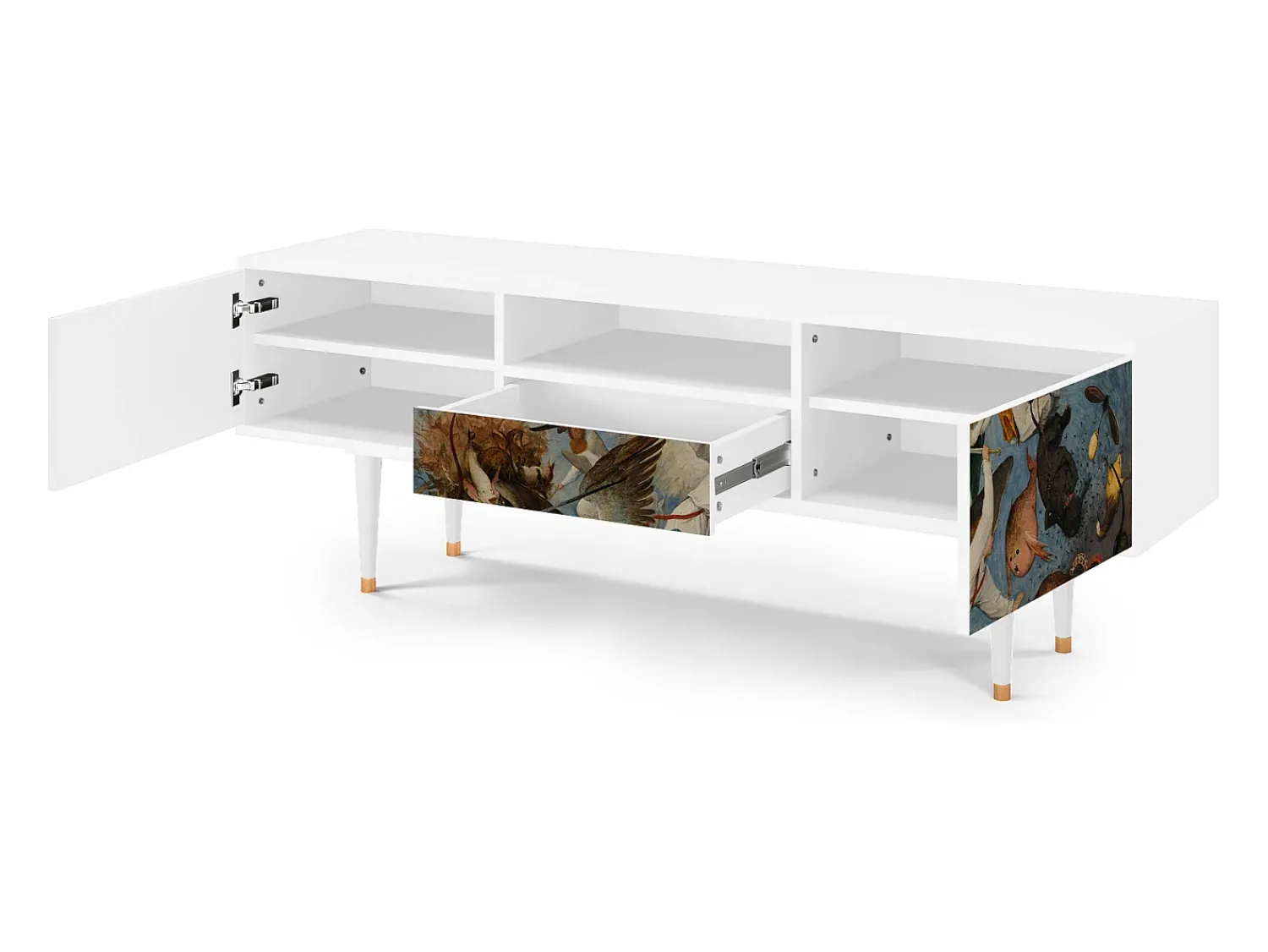 Mueble de TV - 170х59х41 cm - T6 - The Fall, Branco^ Móvel De Tv
