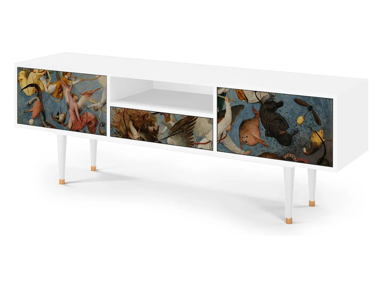 Mueble de TV - 170х59х41 cm - T6 - The Fall, Branco^ Móvel De Tv