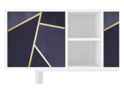 Mueble de TV - 150х69х41 cm - T5 - The Amethyst, Branco^ Móvel De Tv
