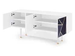 Mueble de TV - 150х69х41 cm - T5 - The Amethyst, Branco^ Móvel De Tv