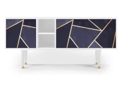 Mueble de TV - 150х69х41 cm - T5 - The Amethyst, Branco^ Móvel De Tv