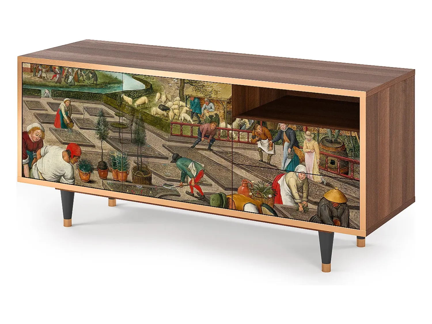 Best Mueble de TV - 125х56х41 cm - T7 - The Younger - Spring, Nogueira Castanho