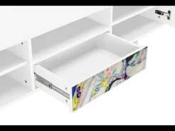 Online Mueble de TV - 170х59х41 cm - T6 - The Maiden by Klimt, Branco Bege