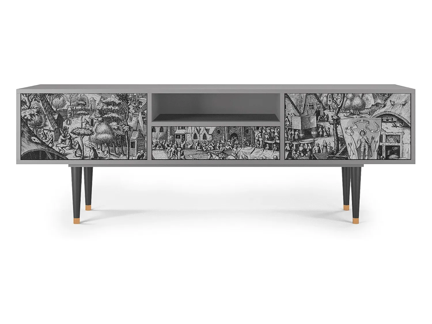 Móvel De Tv* Mueble de TV - 170х59х41 cm - T6 - The Festival of Saint, Cinza Cinzento