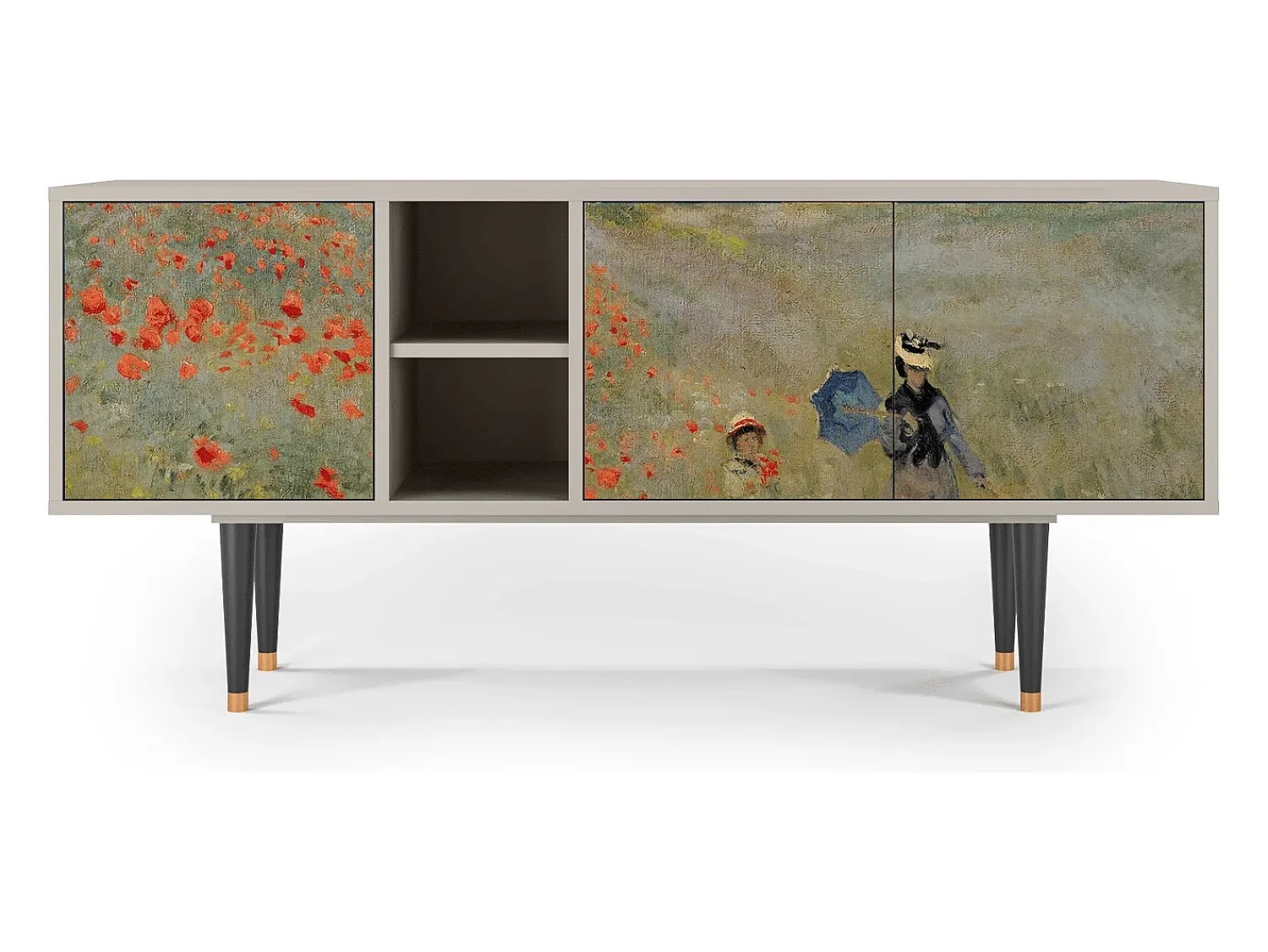 Sale Mueble de TV - 150х69х41 cm - T5 - The Poppy Field , Areia Bege