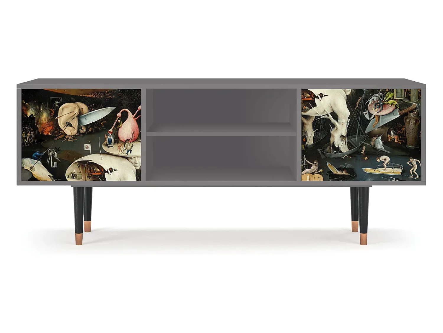 Hot Mueble de TV - 170х69х48 cm - T2 - The Garden 2, Cinza Cinzento