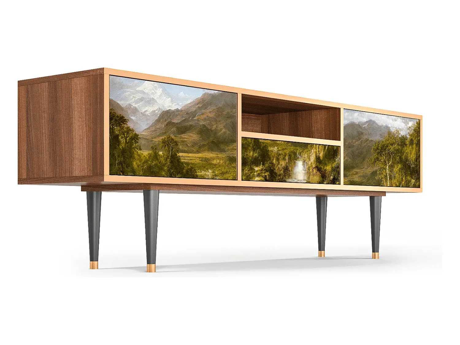 Móvel De Tv* Mueble de TV - 170х59х41 cm - T6 - The Heart of the Andes , Nogueira Castanho