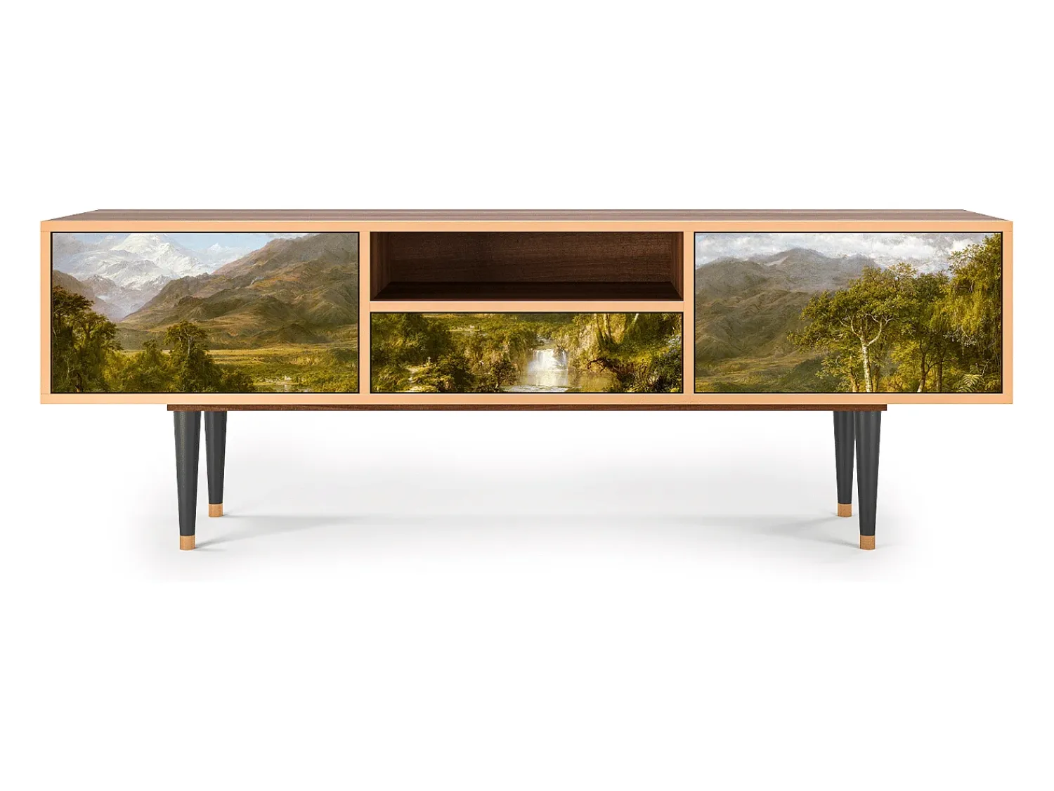 Móvel De Tv* Mueble de TV - 170х59х41 cm - T6 - The Heart of the Andes , Nogueira Castanho