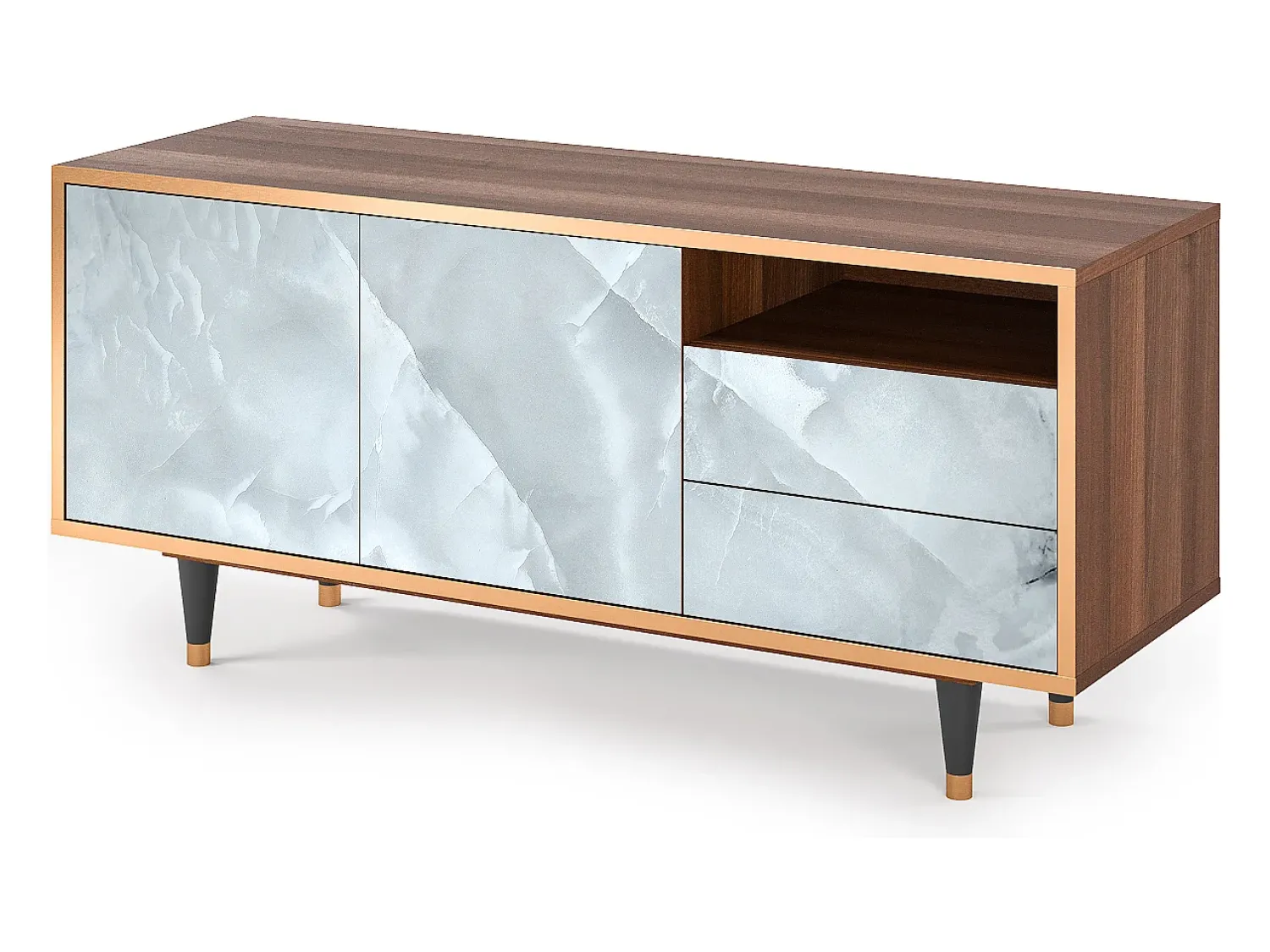 Clearance Mueble de TV - 125х56х41 cm - T7 - The Onyx, Nogueira Castanho