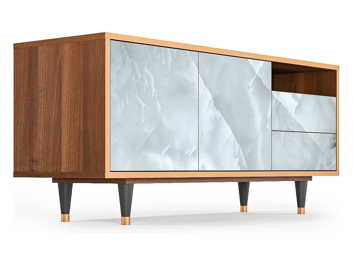 Clearance Mueble de TV - 125х56х41 cm - T7 - The Onyx, Nogueira Castanho