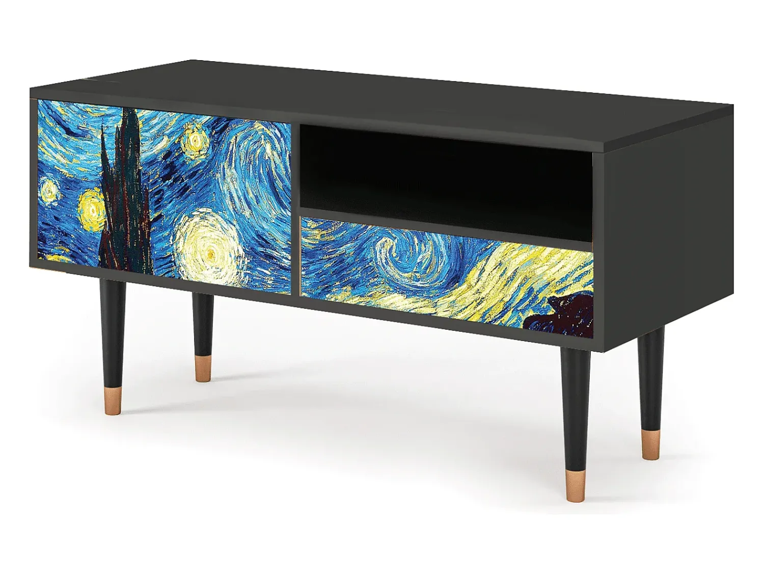 Discount Mueble de TV - 115х59х48 cm - T3 - The Starry Night , Antracite Cinza antracite