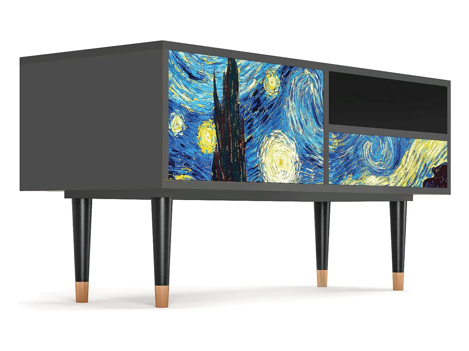 Discount Mueble de TV - 115х59х48 cm - T3 - The Starry Night , Antracite Cinza antracite
