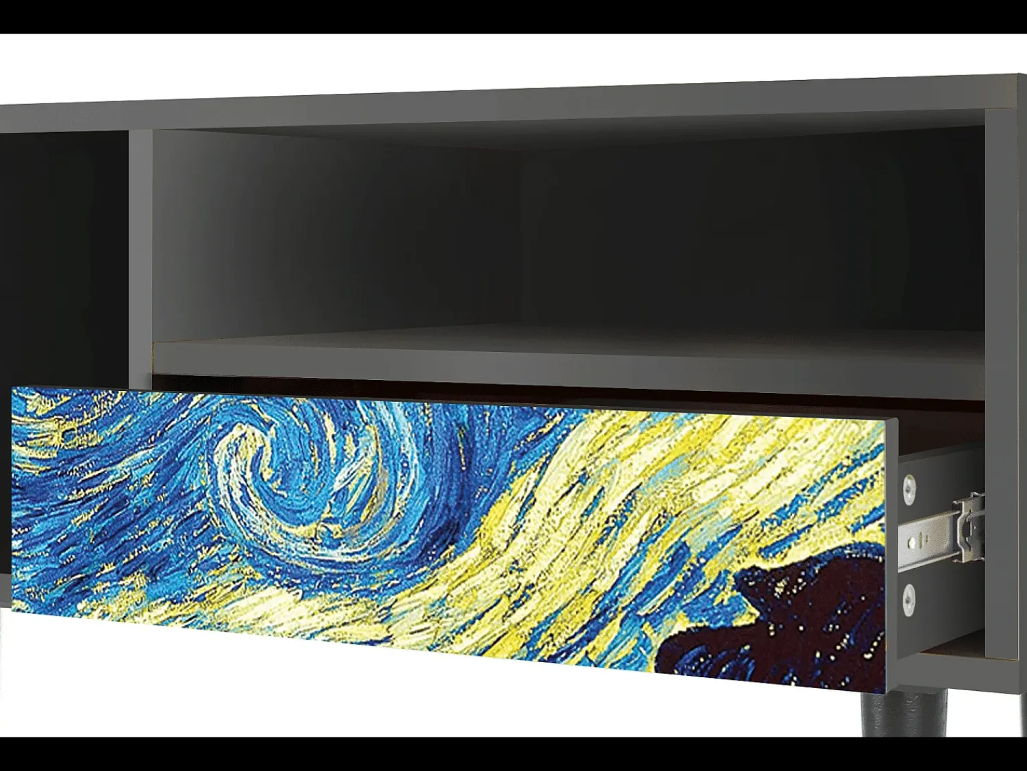 Discount Mueble de TV - 115х59х48 cm - T3 - The Starry Night , Antracite Cinza antracite