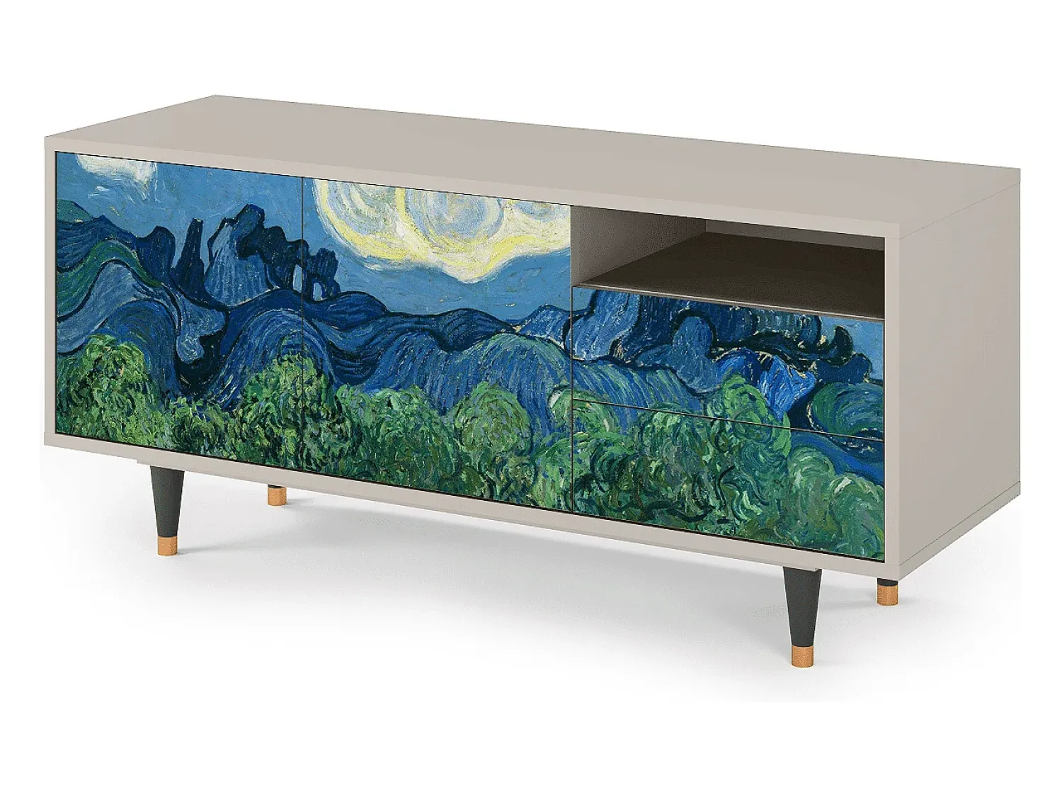 Móvel De Tv| Mueble de TV - 125х56х41 cm - T7 - The Oil Trees, Areia Bege