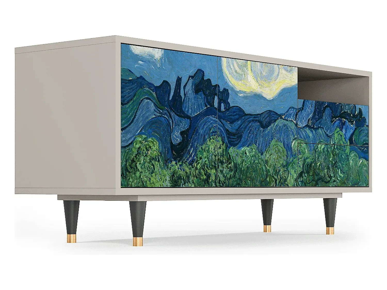 Móvel De Tv| Mueble de TV - 125х56х41 cm - T7 - The Oil Trees, Areia Bege