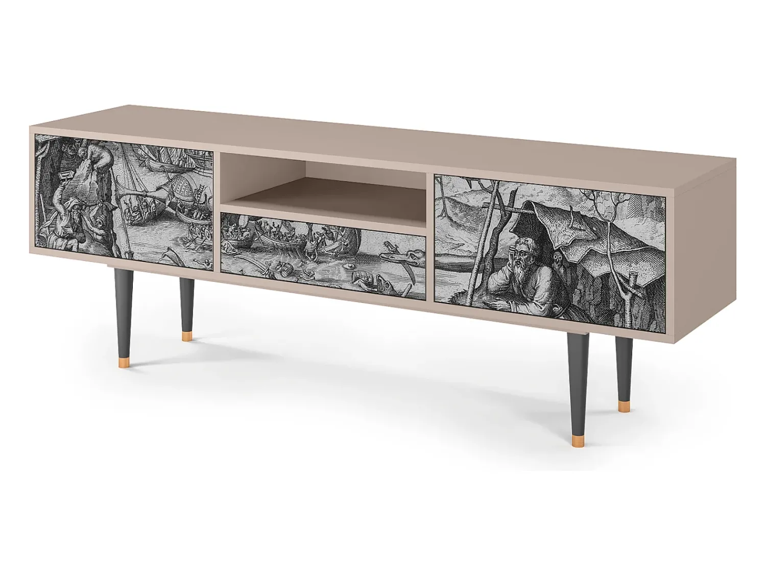 Clearance Mueble de TV - 170х59х41 cm - T6 - The Temptation, Latte Bege