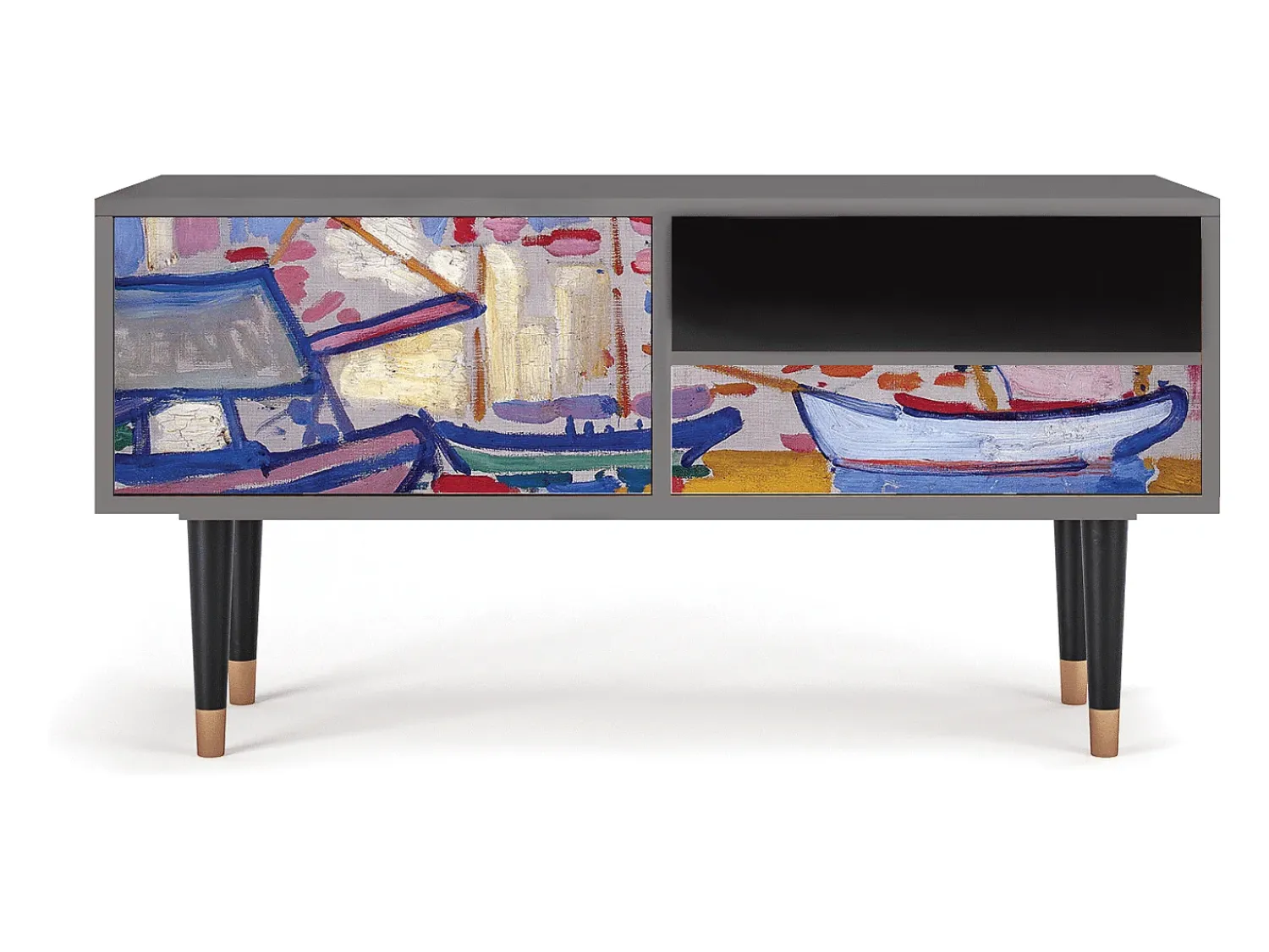Móvel De Tv| Mueble de TV - 115х59х48 cm - T3 - The Port of Collioure , Areia Bege