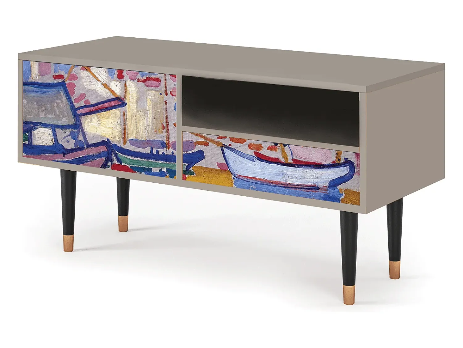 Móvel De Tv| Mueble de TV - 115х59х48 cm - T3 - The Port of Collioure , Areia Bege