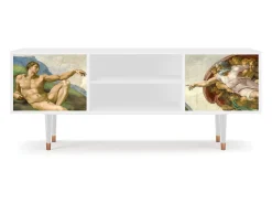 Móvel De Tv| Mueble de TV - 170х69х48 cm - T2 - The Creation of Adam, Branco Bege