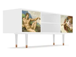 Móvel De Tv| Mueble de TV - 170х69х48 cm - T2 - The Creation of Adam, Branco Bege