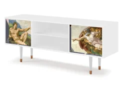 Móvel De Tv| Mueble de TV - 170х69х48 cm - T2 - The Creation of Adam, Branco Bege