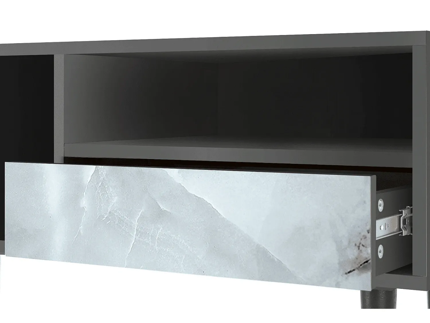 Clearance Mueble de TV - 115х59х48 cm - T3 - The Onyx, Antracite Cinza antracite
