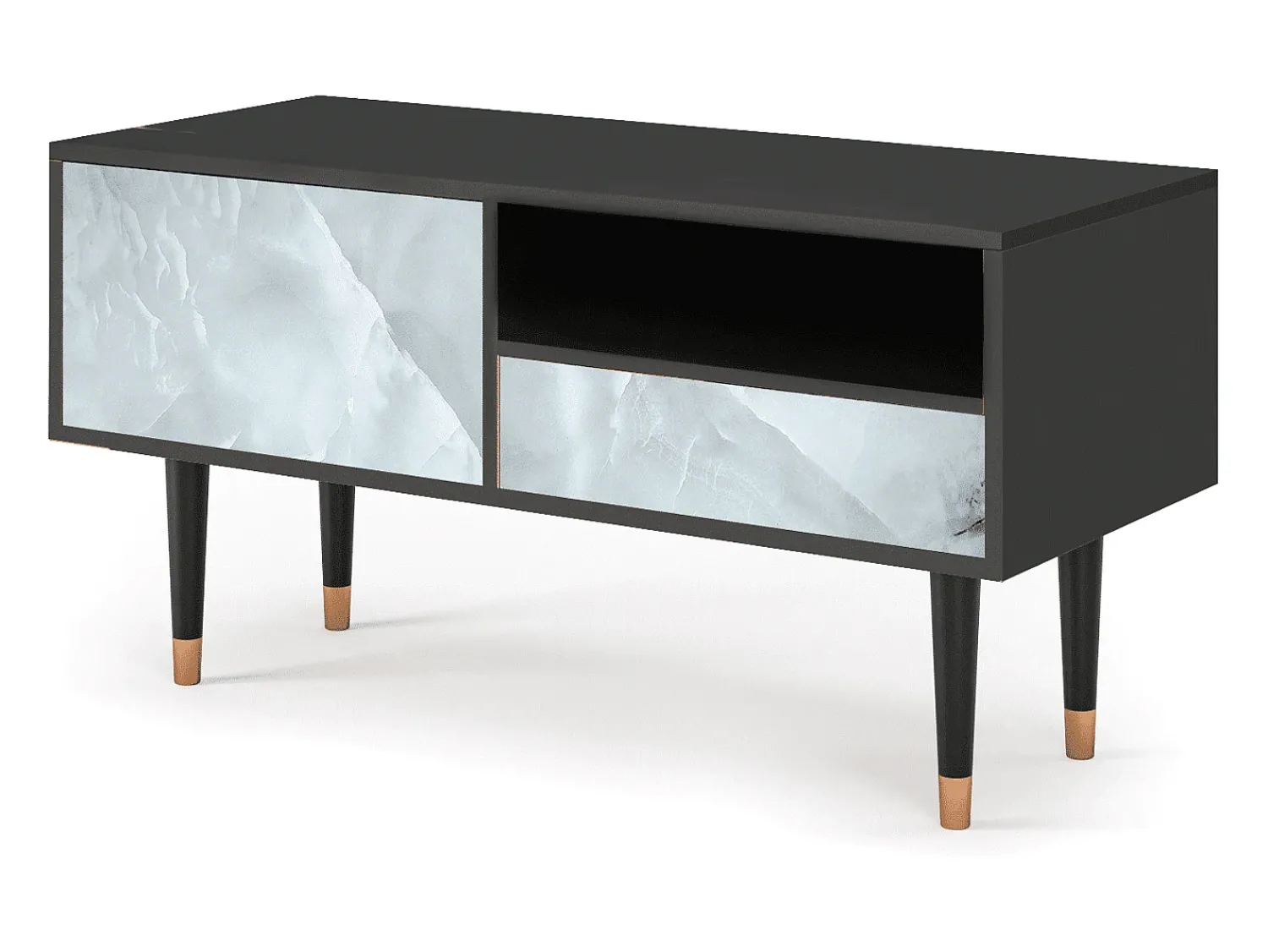 Clearance Mueble de TV - 115х59х48 cm - T3 - The Onyx, Antracite Cinza antracite