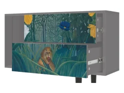 Móvel De Tv* Mueble de TV - 170х69х48 cm - T1 - The Repast of the Lion, Cinza Cinzento