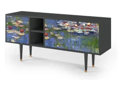 Móvel De Tv* Mueble de TV - 150х69х41 cm - T5 - The water lily pond , Antracite Cinza antracite