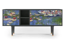 Móvel De Tv* Mueble de TV - 150х69х41 cm - T5 - The water lily pond , Antracite Cinza antracite