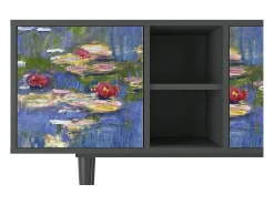 Móvel De Tv* Mueble de TV - 150х69х41 cm - T5 - The water lily pond , Antracite Cinza antracite