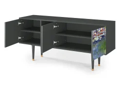 Móvel De Tv* Mueble de TV - 150х69х41 cm - T5 - The water lily pond , Antracite Cinza antracite
