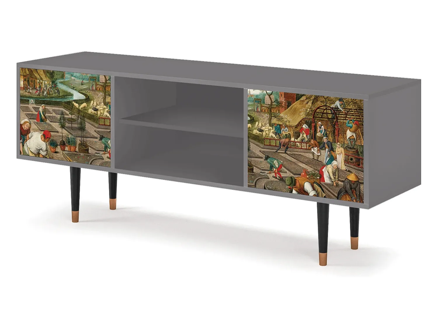 Móvel De Tv| Mueble de TV - 170х69х48 cm - T2 - The Younger - Spring, Cinza Cinzento