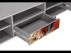 Móvel De Tv* Mueble de TV - 170х59х41 cm - T6 - The City Rises, Cinza Cinzento