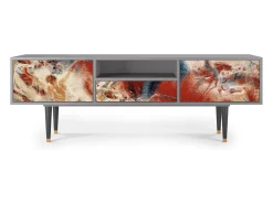 Móvel De Tv* Mueble de TV - 170х59х41 cm - T6 - The City Rises, Cinza Cinzento