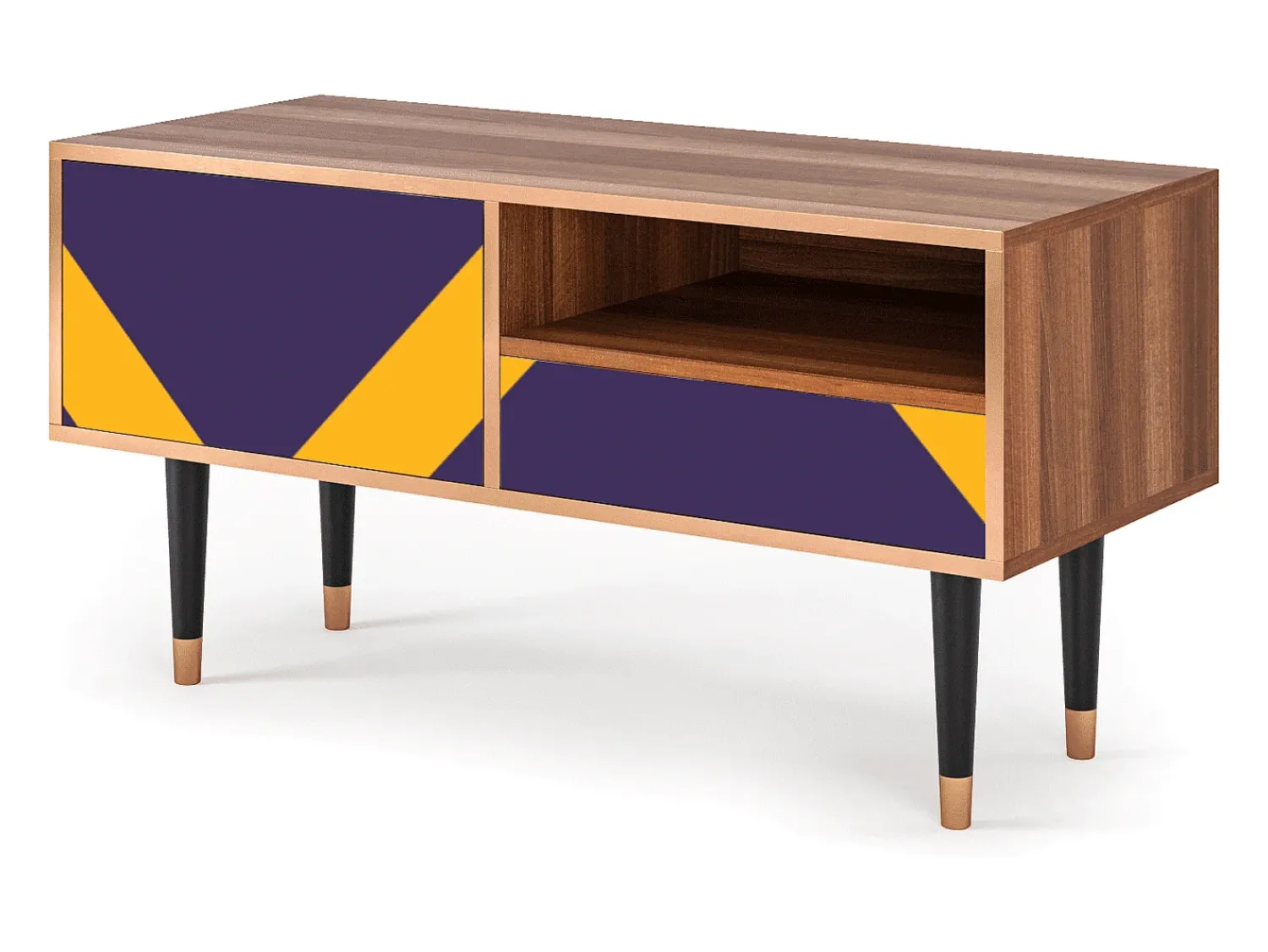 Móvel De Tv| Mueble de TV - 115х59х48 cm - T3 - The Brightest Way, Nogueira Castanho