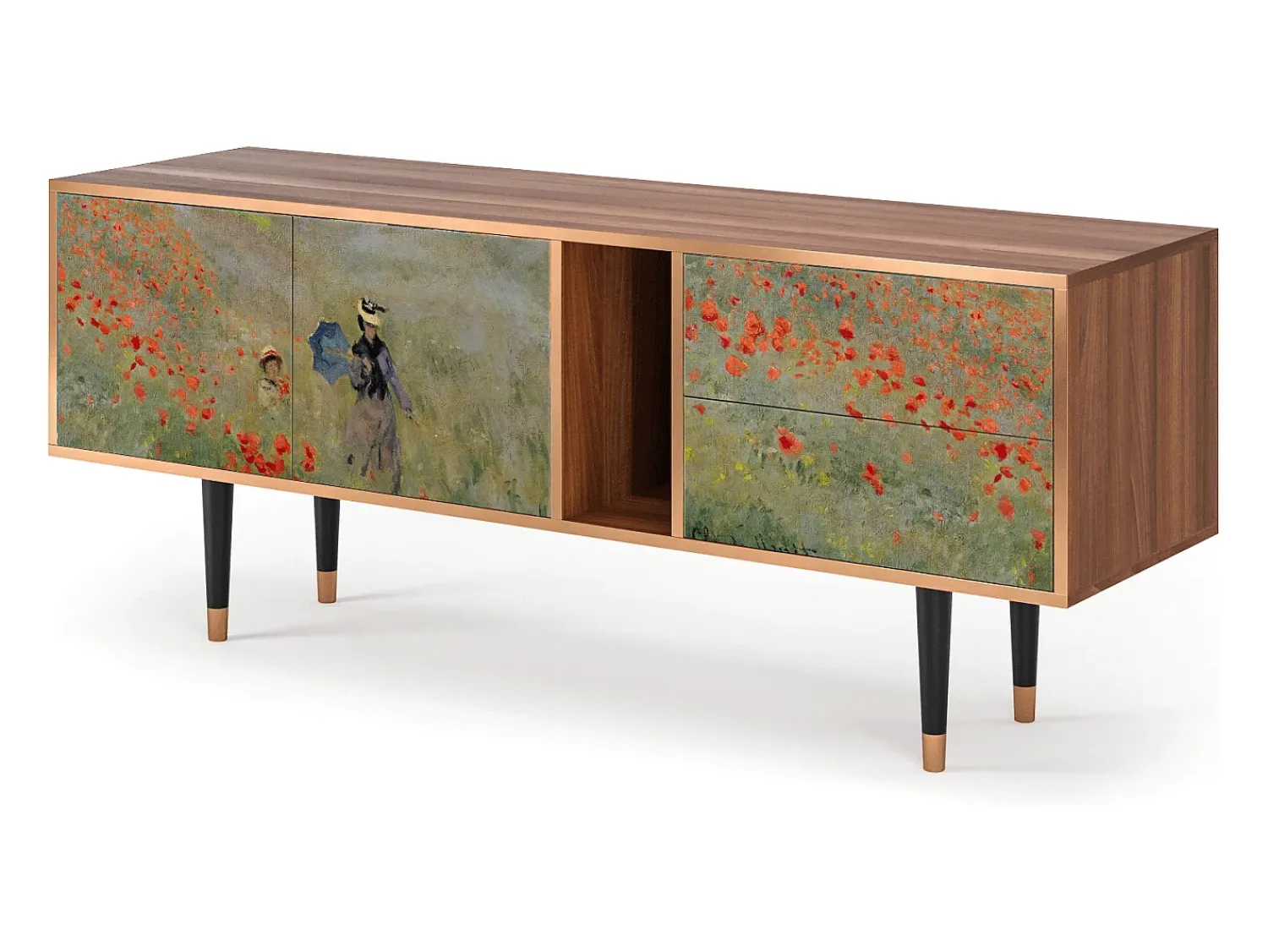 Online Mueble de TV - 170х69х48 cm - T1 - The Poppy Field , Nogueira Castanho