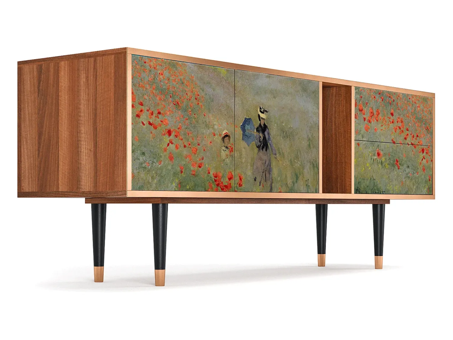 Online Mueble de TV - 170х69х48 cm - T1 - The Poppy Field , Nogueira Castanho