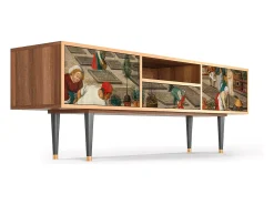 Móvel De Tv* Mueble de TV - 170х59х41 cm - T6 - The Younger - Spring, Nogueira Castanho