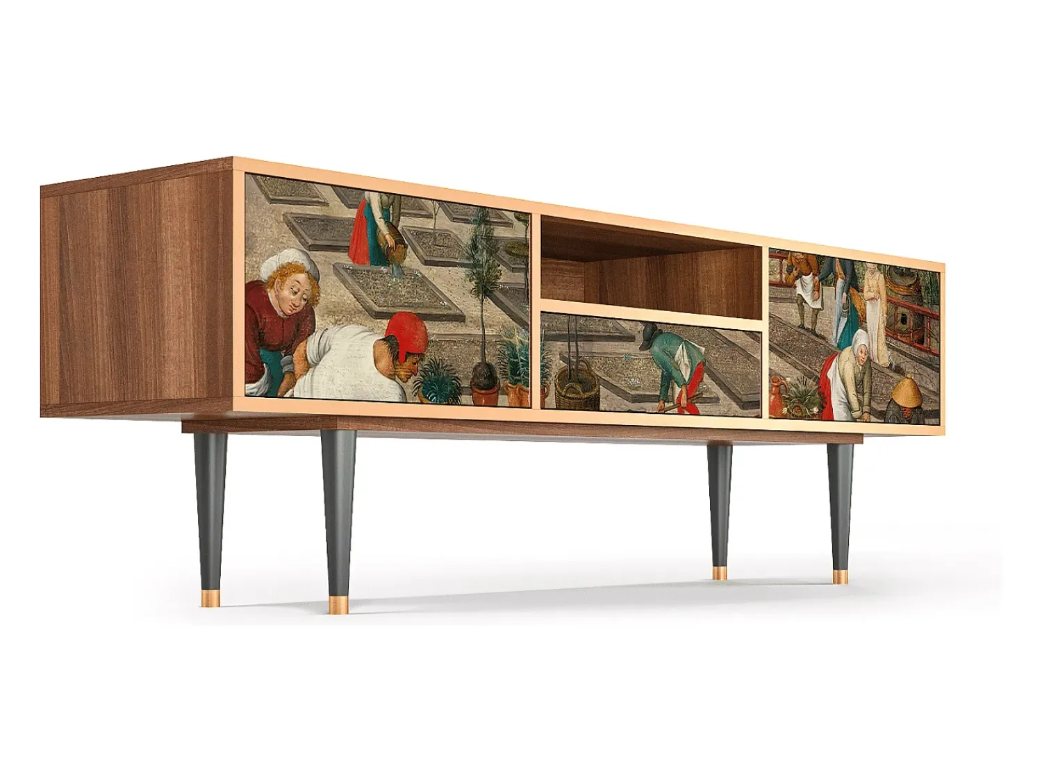 Móvel De Tv* Mueble de TV - 170х59х41 cm - T6 - The Younger - Spring, Nogueira Castanho