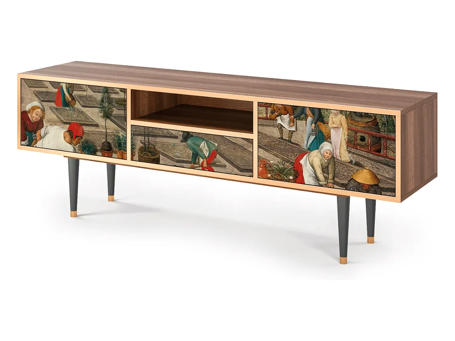Móvel De Tv* Mueble de TV - 170х59х41 cm - T6 - The Younger - Spring, Nogueira Castanho