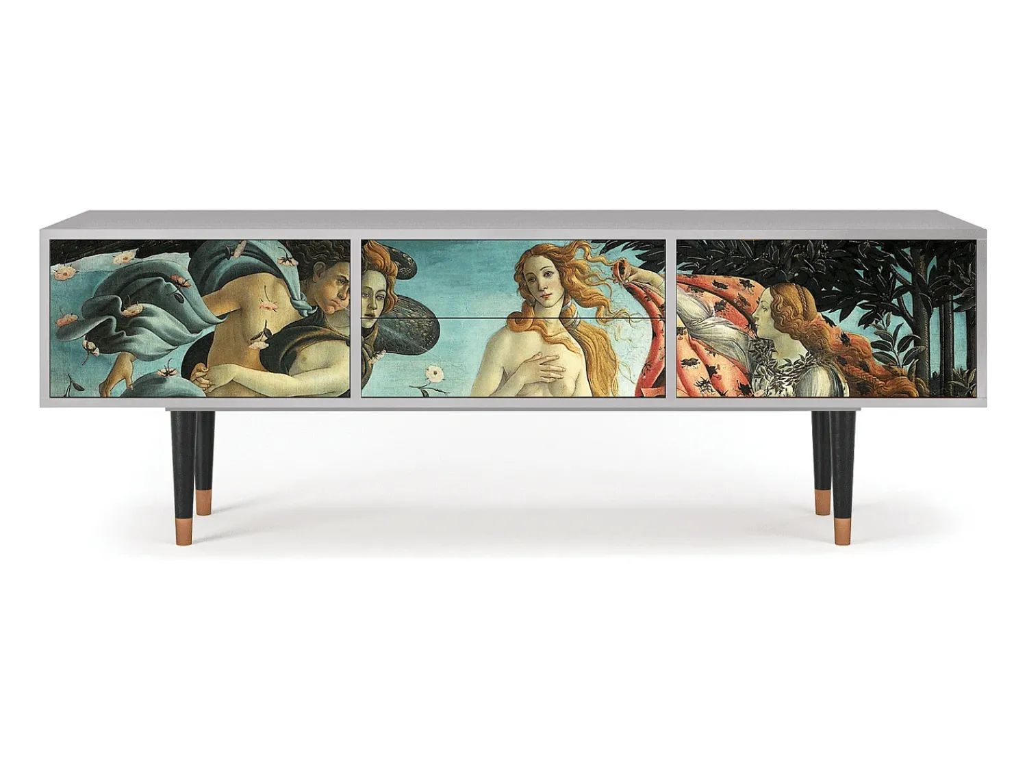 Móvel De Tv* Mueble de TV - 170х59х48 cm - T4 - The Birth of Venus, Cinza Cinzento