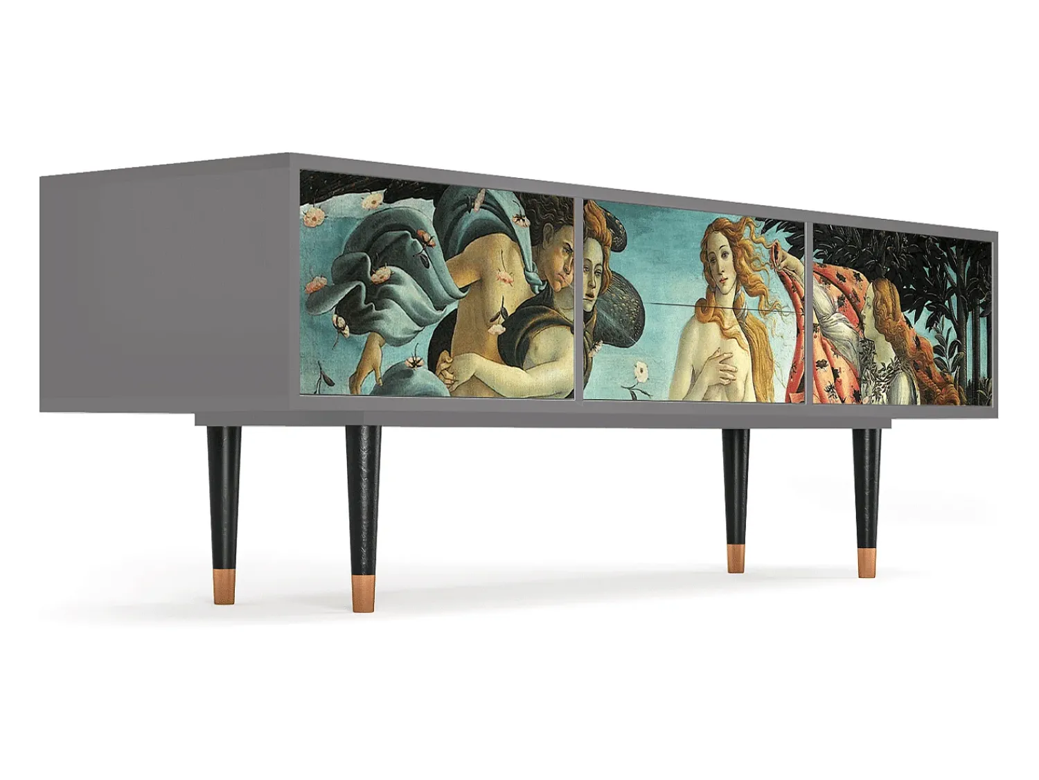 Móvel De Tv* Mueble de TV - 170х59х48 cm - T4 - The Birth of Venus, Cinza Cinzento