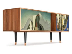 Móvel De Tv| Mueble de TV - 170х69х48 cm - T1 - The Cubist Paintings , Nogueira Castanho