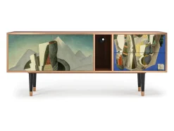 Móvel De Tv| Mueble de TV - 170х69х48 cm - T1 - The Cubist Paintings , Nogueira Castanho