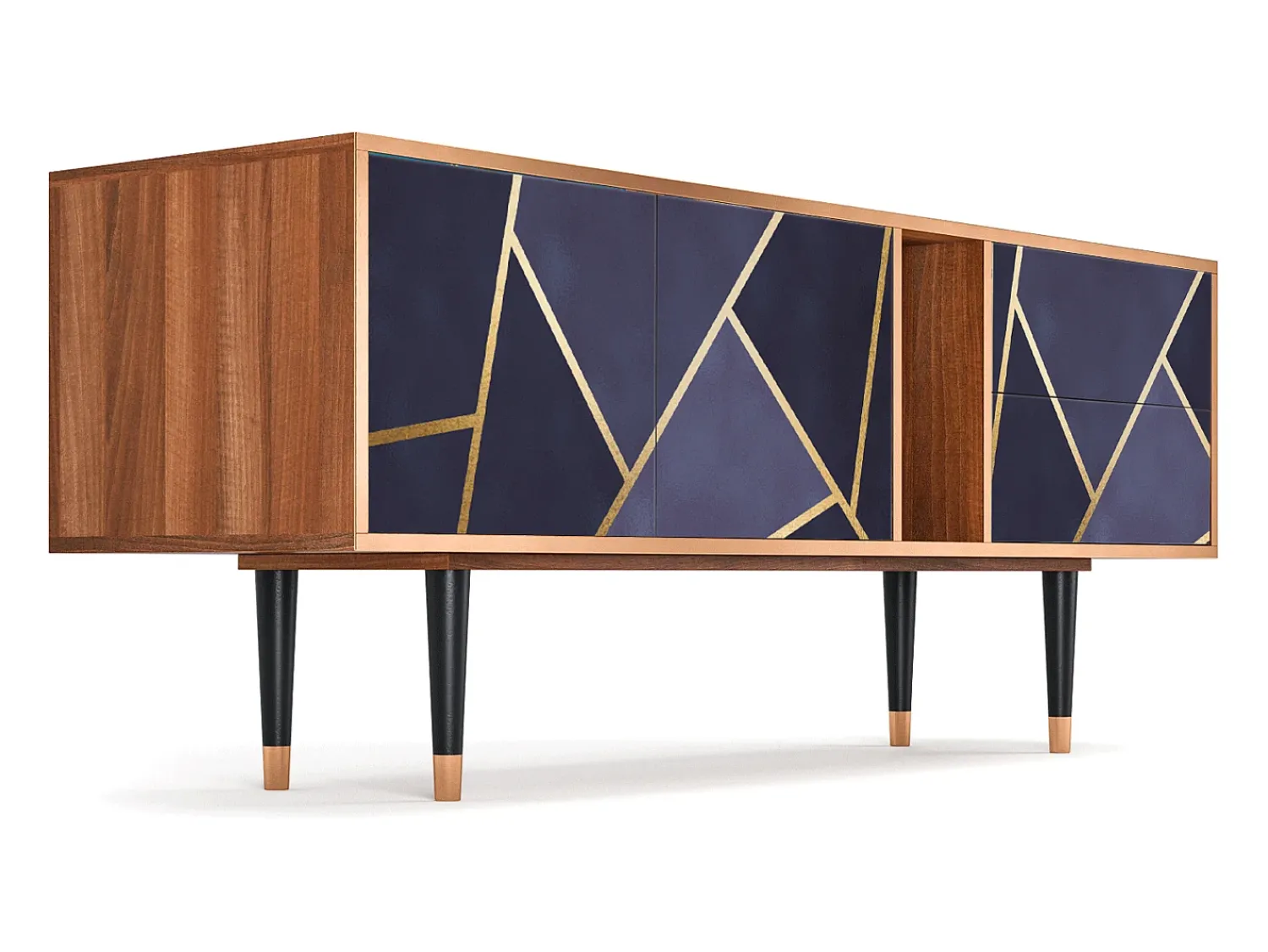 Móvel De Tv| Mueble de TV - 170х69х48 cm - T1 - The Amethyst, Nogueira Castanho